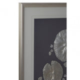Silver Leaf Design Framed Wall Art Silver