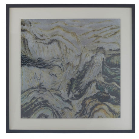 Abstract Design Square Wall Art Silver