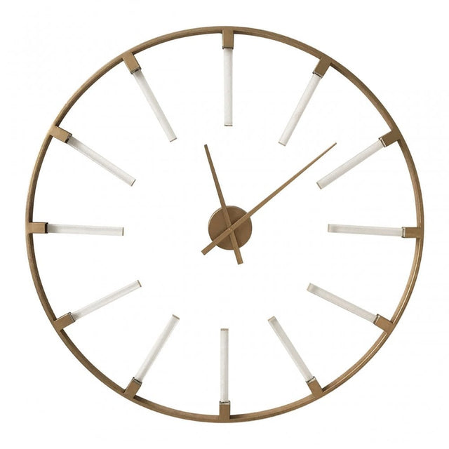 Beauly Gold Metal Round Wall Clock Gold