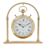 Townhouse Small Round Mantel Clock Gold