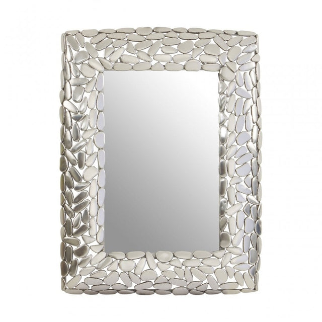 Hamish Pebble Effect Rectangular Wall Mirror Silver