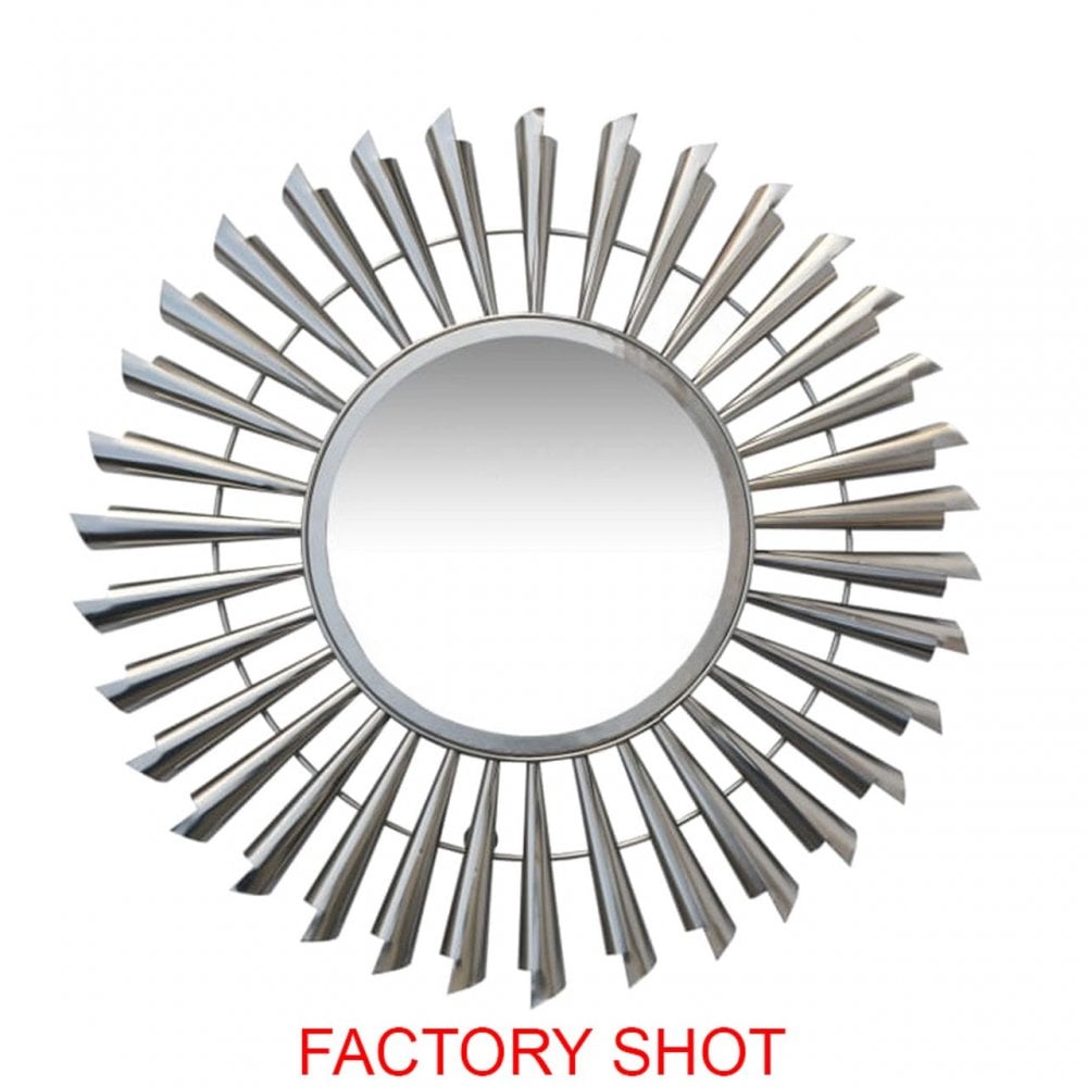 Hamish Sunburst Effect Wall Mirror Silver