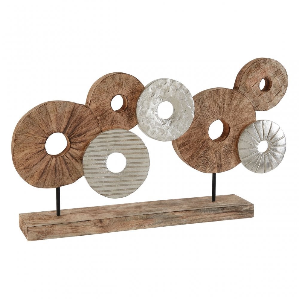 Elementi 7 Disc Wooden Sculpture Natural