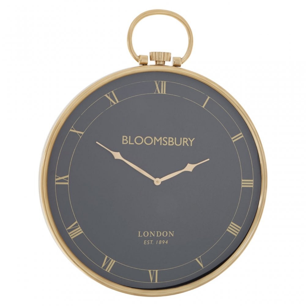 Geoi Large Pocket Style Wall Clock Black