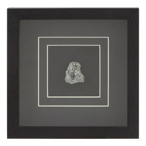 Mounted Set of 4 Silver Stone Wall Art Black