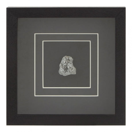 Mounted Set of 4 Silver Stone Wall Art Black