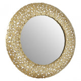 Hamish Pebble Effect Round Wall Mirror Brass