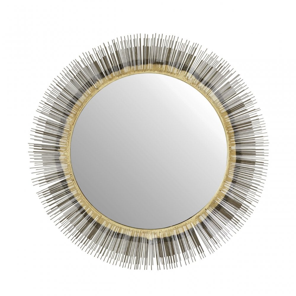 Hamish Brass Finish Iron Wall Mirror Brass
