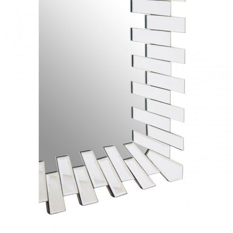 Puzzle Sunburst Wall Mirror Silver