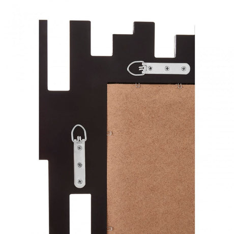 Puzzle Wall Mirror with Cut Out Frame Silver