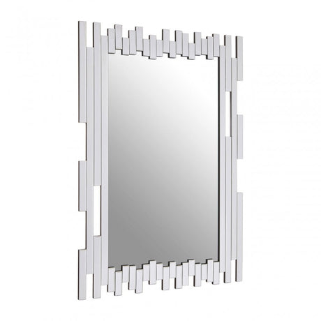 Puzzle Wall Mirror with Cut Out Frame Silver