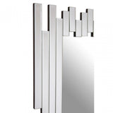 Puzzle Wall Mirror with Cut Out Frame Silver