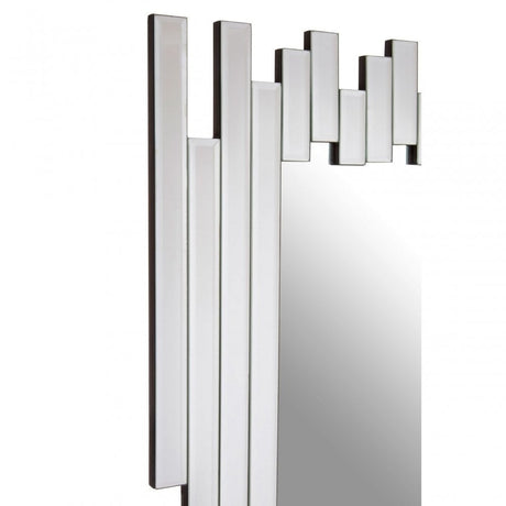 Puzzle Wall Mirror with Cut Out Frame Silver