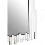 Puzzle Wall Mirror with Cut Out Frame Silver