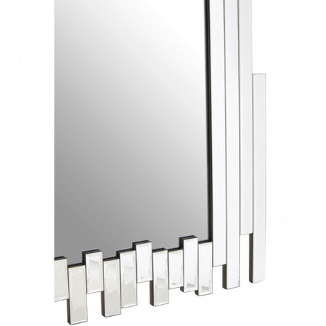 Puzzle Wall Mirror with Cut Out Frame Silver