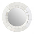 Puzzle Round Wall Mirror Silver