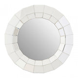 Puzzle Round Wall Mirror Silver