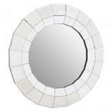 Puzzle Round Wall Mirror Silver