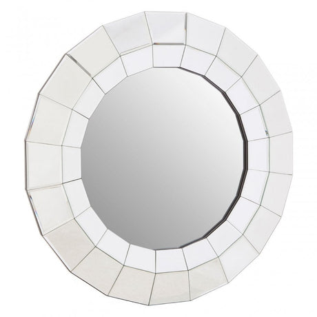 Puzzle Round Wall Mirror Silver