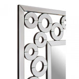 Puzzle Wall Mirror with Scrolled Frame Silver