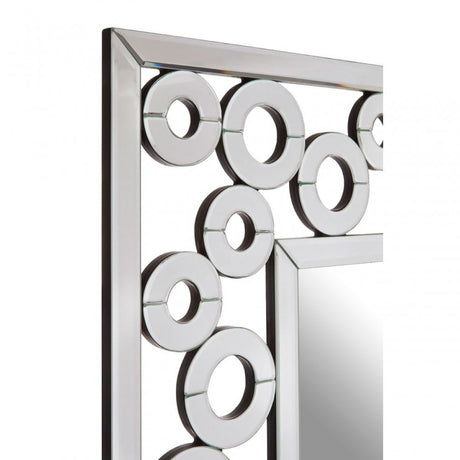 Puzzle Wall Mirror with Scrolled Frame Silver