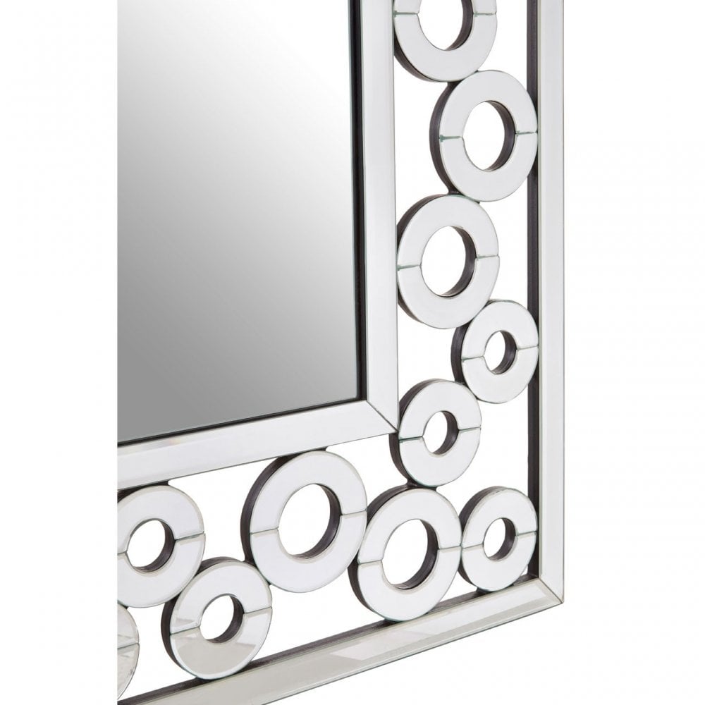 Puzzle Wall Mirror with Scrolled Frame Silver