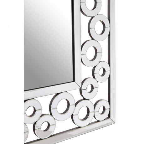 Puzzle Wall Mirror with Scrolled Frame Silver