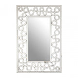 Puzzle Wall Mirror with Scrolled Frame Silver