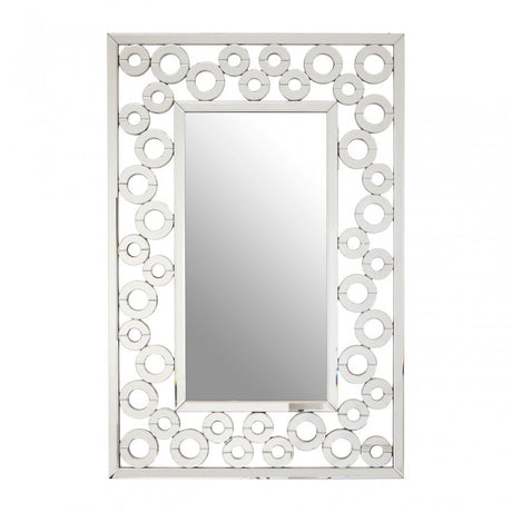 Puzzle Wall Mirror with Scrolled Frame Silver