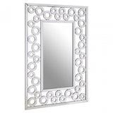 Puzzle Wall Mirror with Scrolled Frame Silver