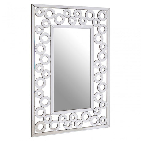 Puzzle Wall Mirror with Scrolled Frame Silver