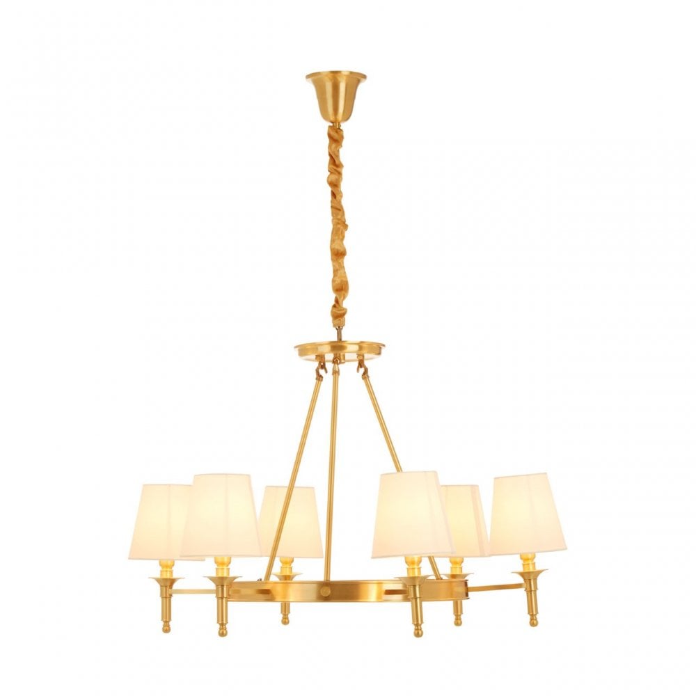 Zina 6 Arm Ceiling Light Copper