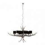 12 Shade Large Antler Chandelier Silver