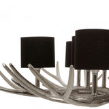 12 Shade Large Antler Chandelier Silver