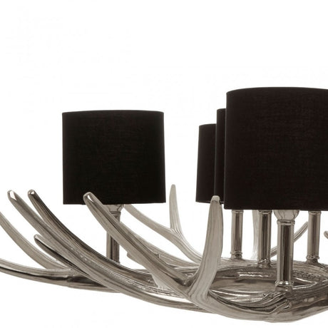 12 Shade Large Antler Chandelier Silver