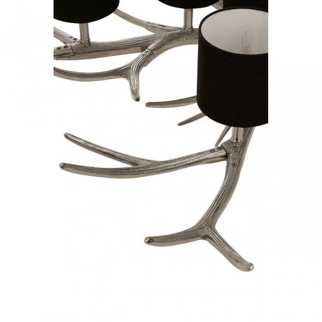 12 Shade Large Antler Chandelier Silver