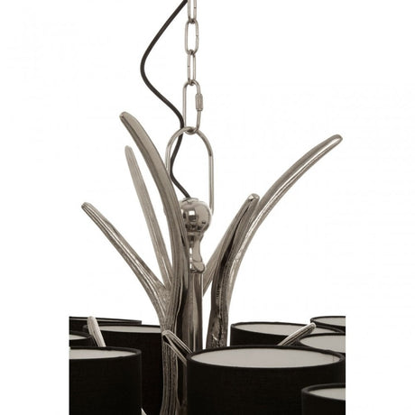 12 Shade Large Antler Chandelier Silver
