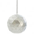Geoi Small Silver Finish Pendant Light White