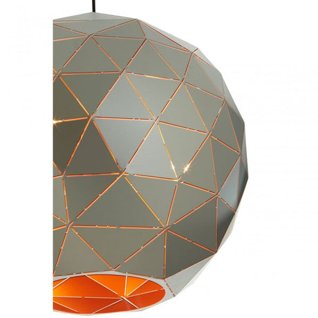 Geoi Medium Silver Finish Pendant Light Silver