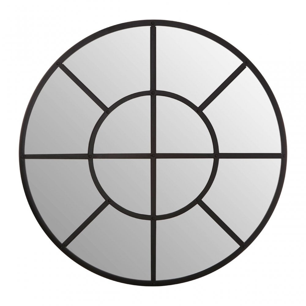 Descartes Round Wall Mirror Black