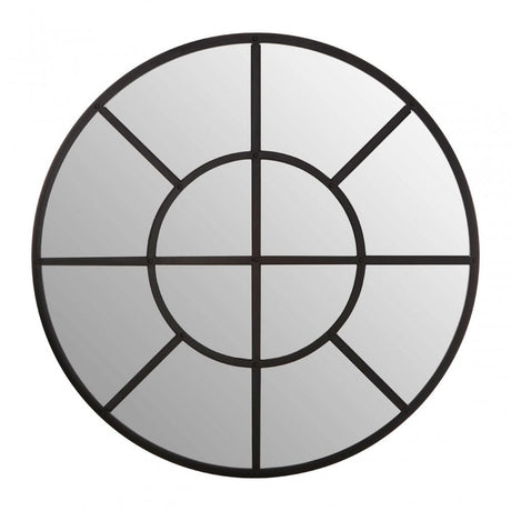 Descartes Round Wall Mirror Black
