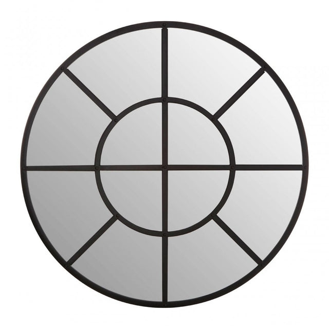 Descartes Round Wall Mirror Black