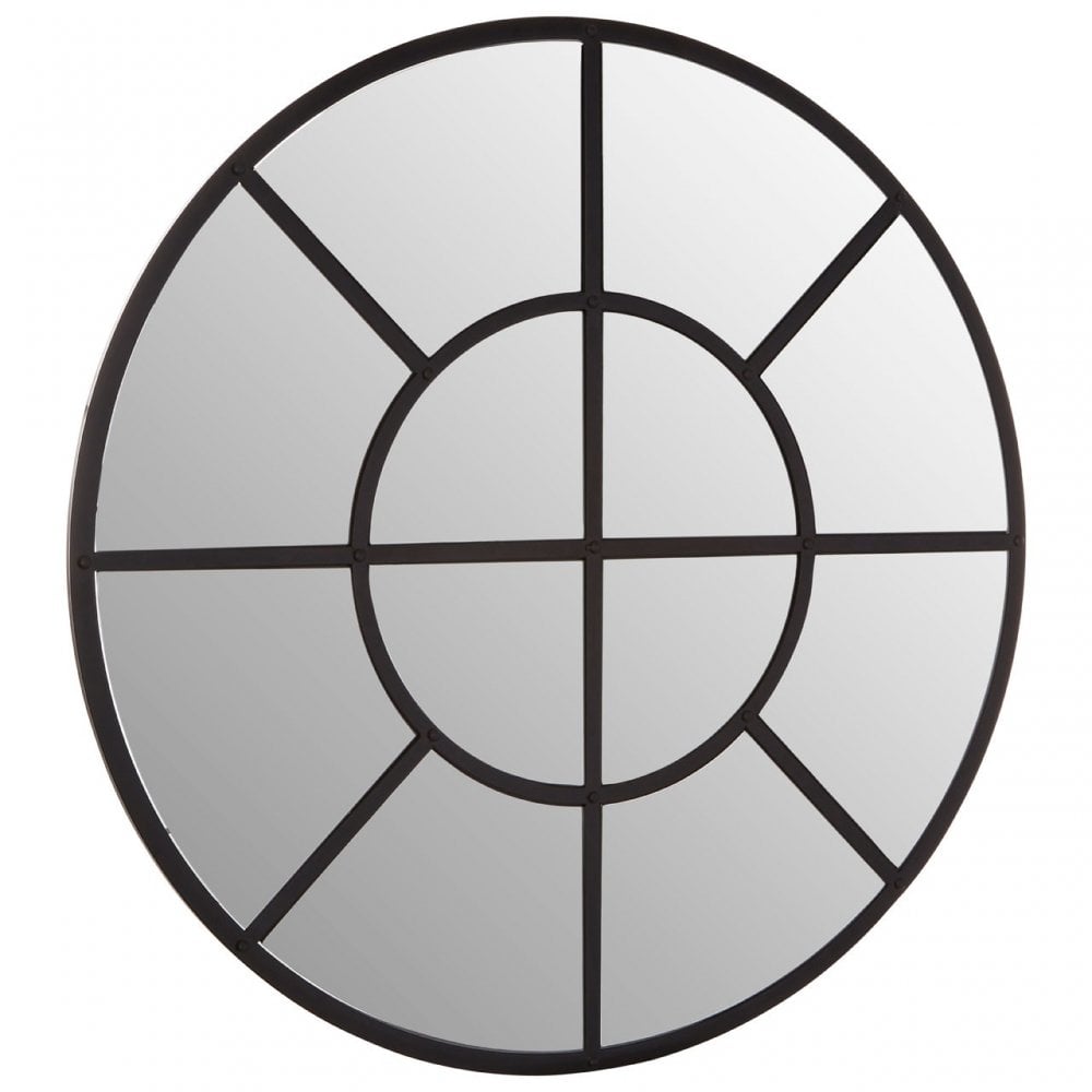 Descartes Round Wall Mirror Black