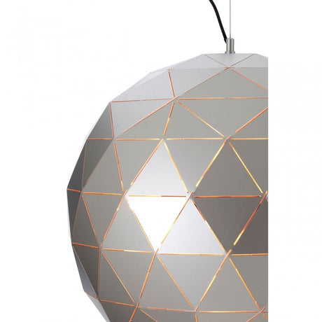 Geoi Large Silver Finish Pendant Light Silver