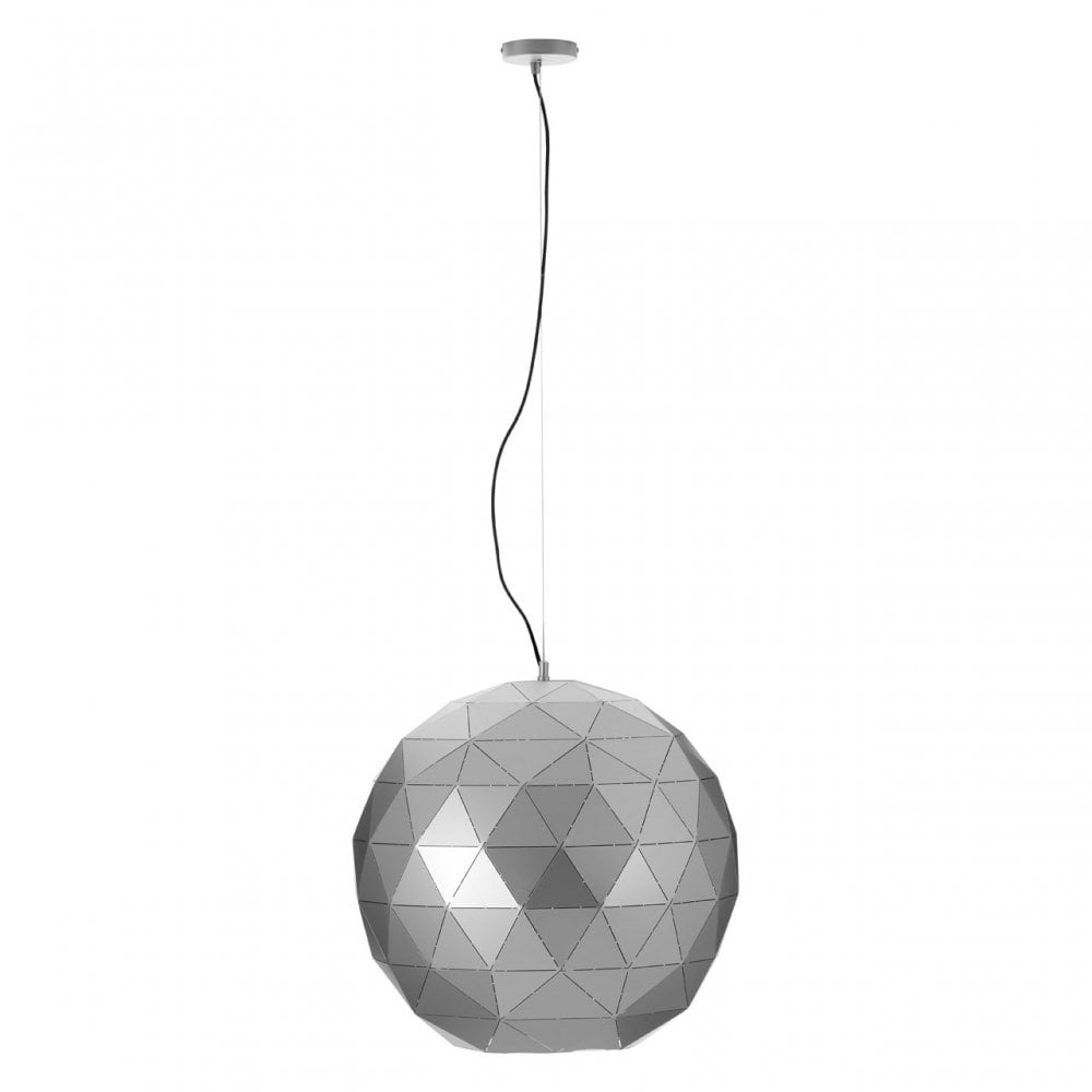 Geoi Large Silver Finish Pendant Light Silver