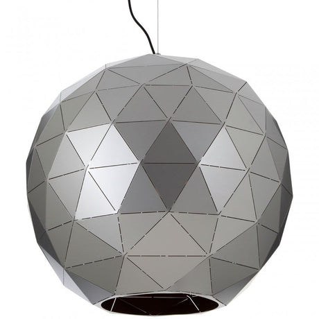 Geoi Large Silver Finish Pendant Light Silver