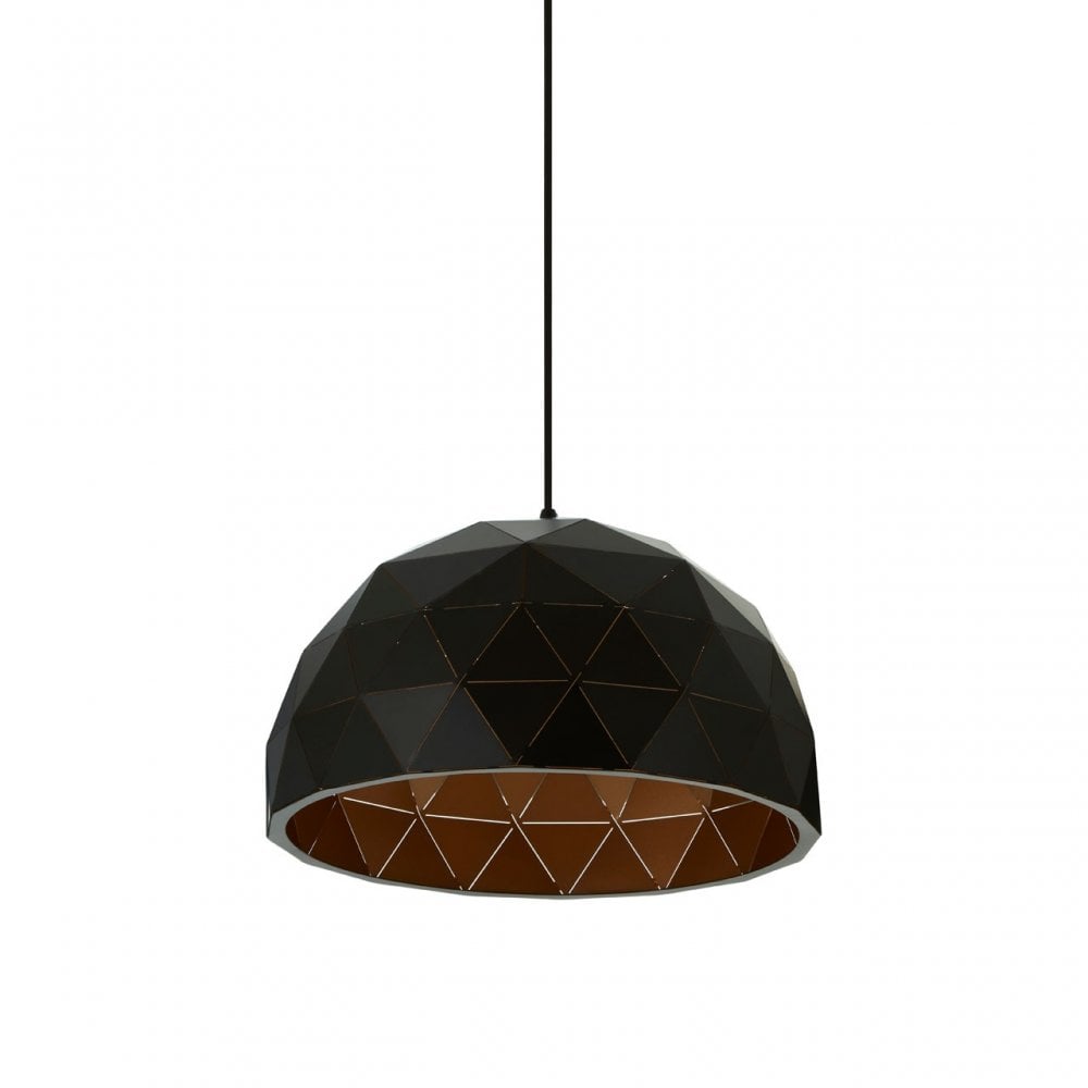 Mateo Small Black Dome Pendant Light Black
