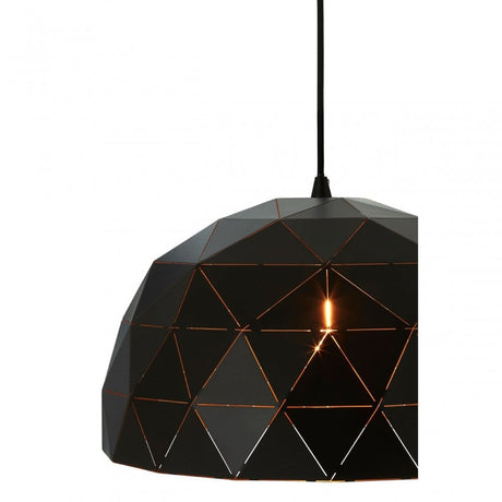 Mateo Small Black Dome Pendant Light Black