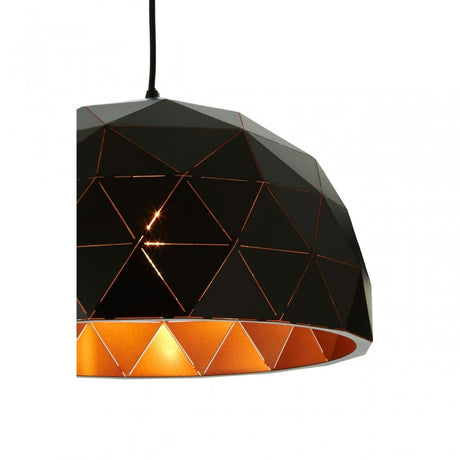 Mateo Small Black Dome Pendant Light Black