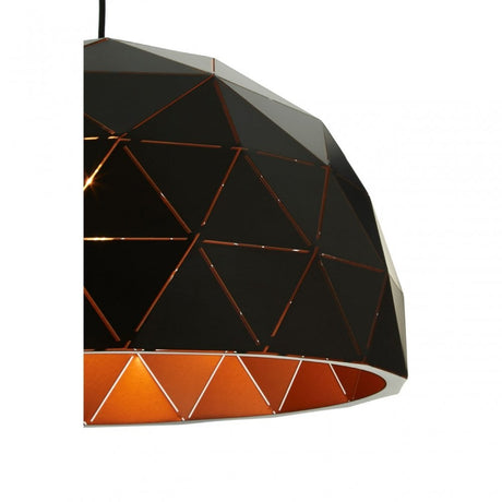 Geoi Medium Black Dome Pendant Light Black
